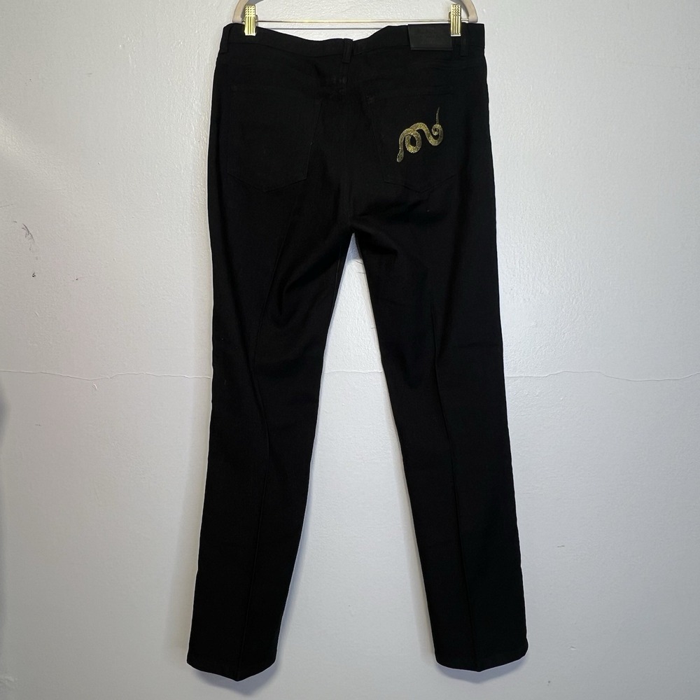 Lauren Ralph Lauren Jeans LRL Womens Snake Serpent On Pocket Black Sz 14 Shiny‎